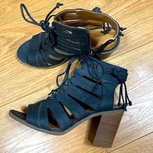 Chunky heel sandals - navy US 8